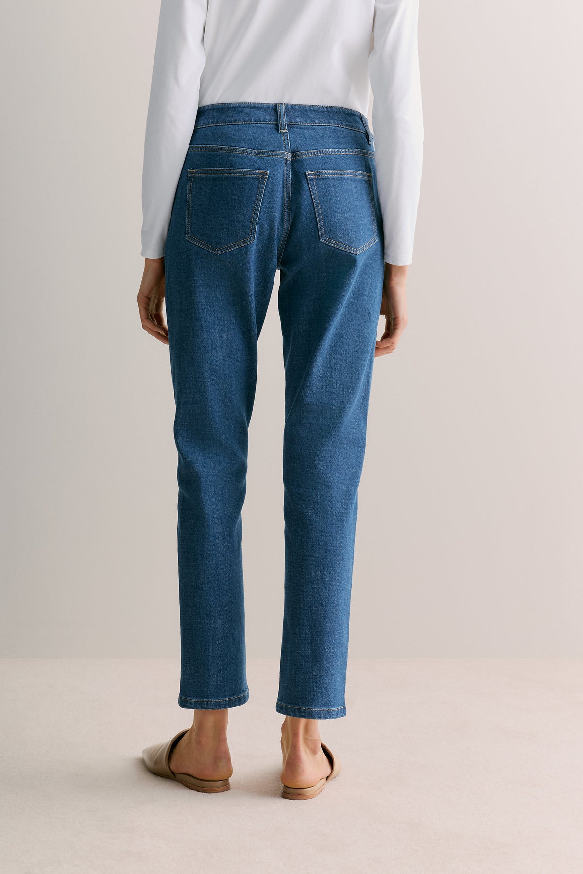 Cotton Blend Boyfriend Jean