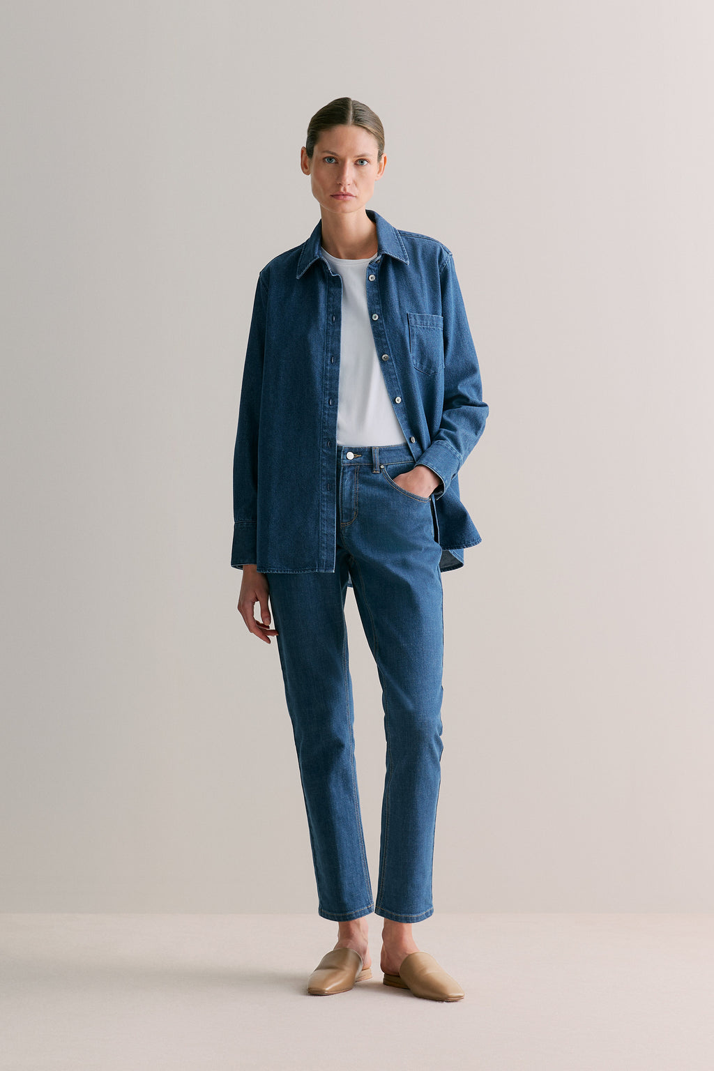 Cotton Blend Boyfriend Jean