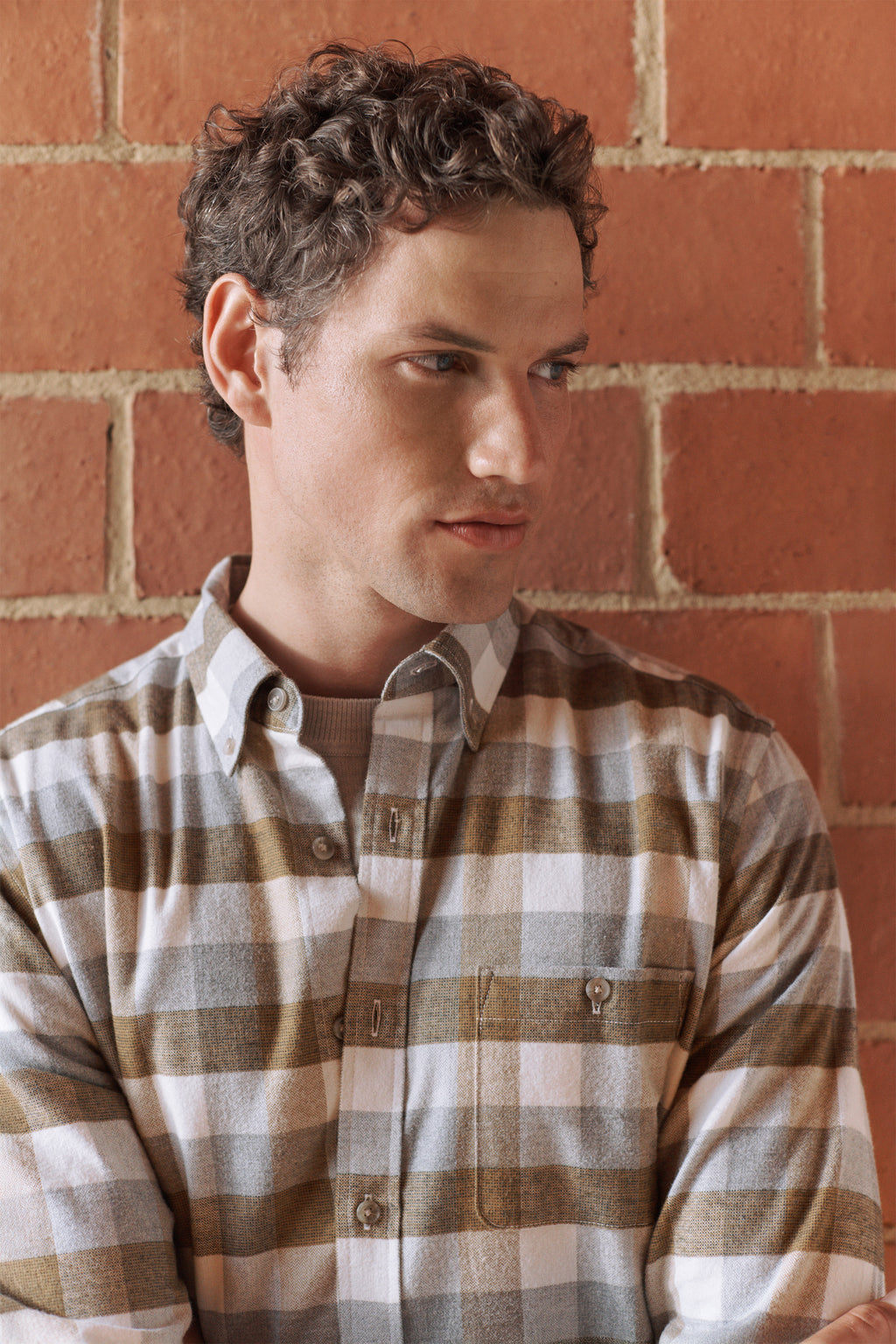 Regular Fit Cotton Herringbone Check Shirt