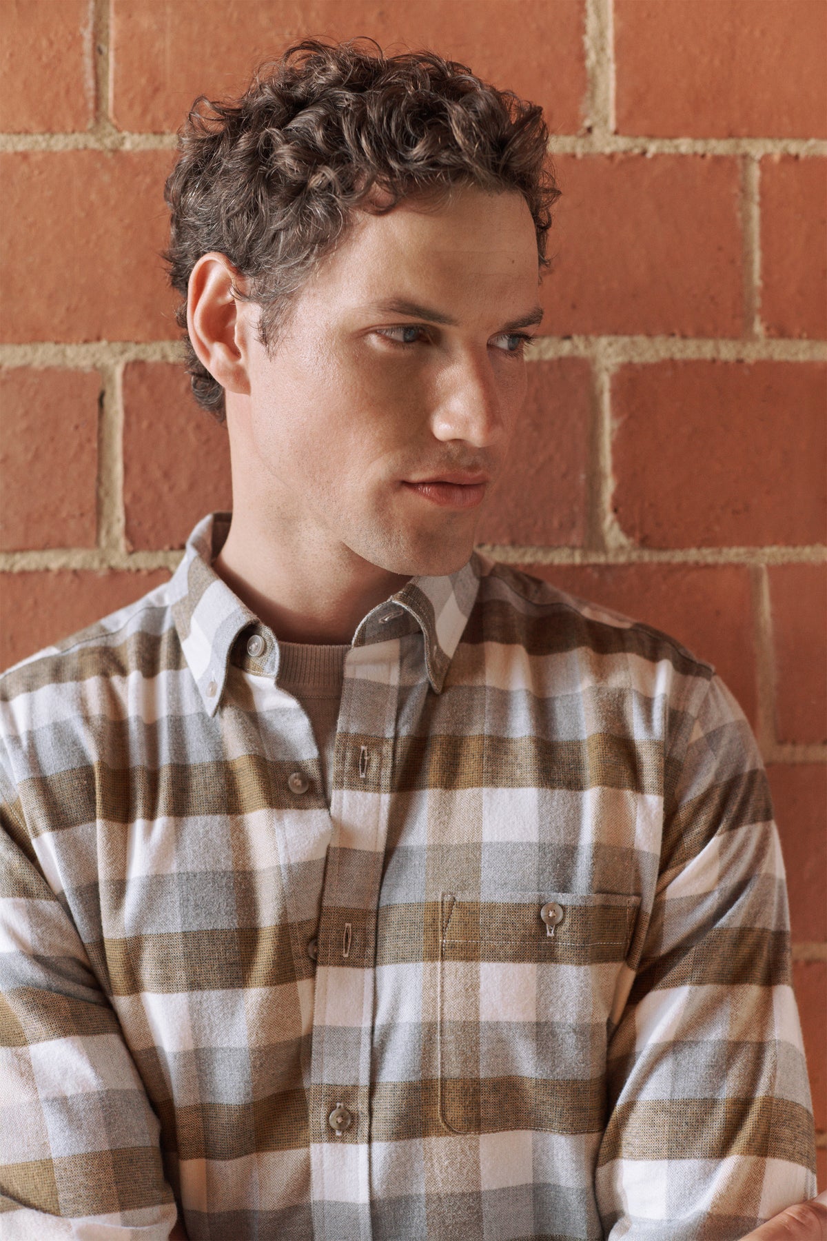 Regular Fit Cotton Herringbone Check Shirt