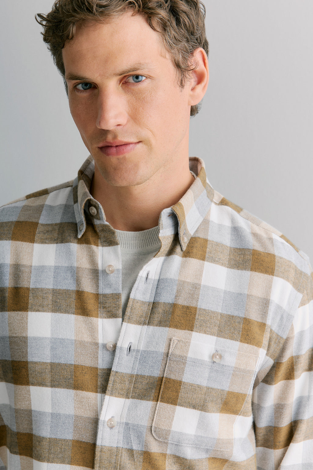 Regular Fit Cotton Herringbone Check Shirt