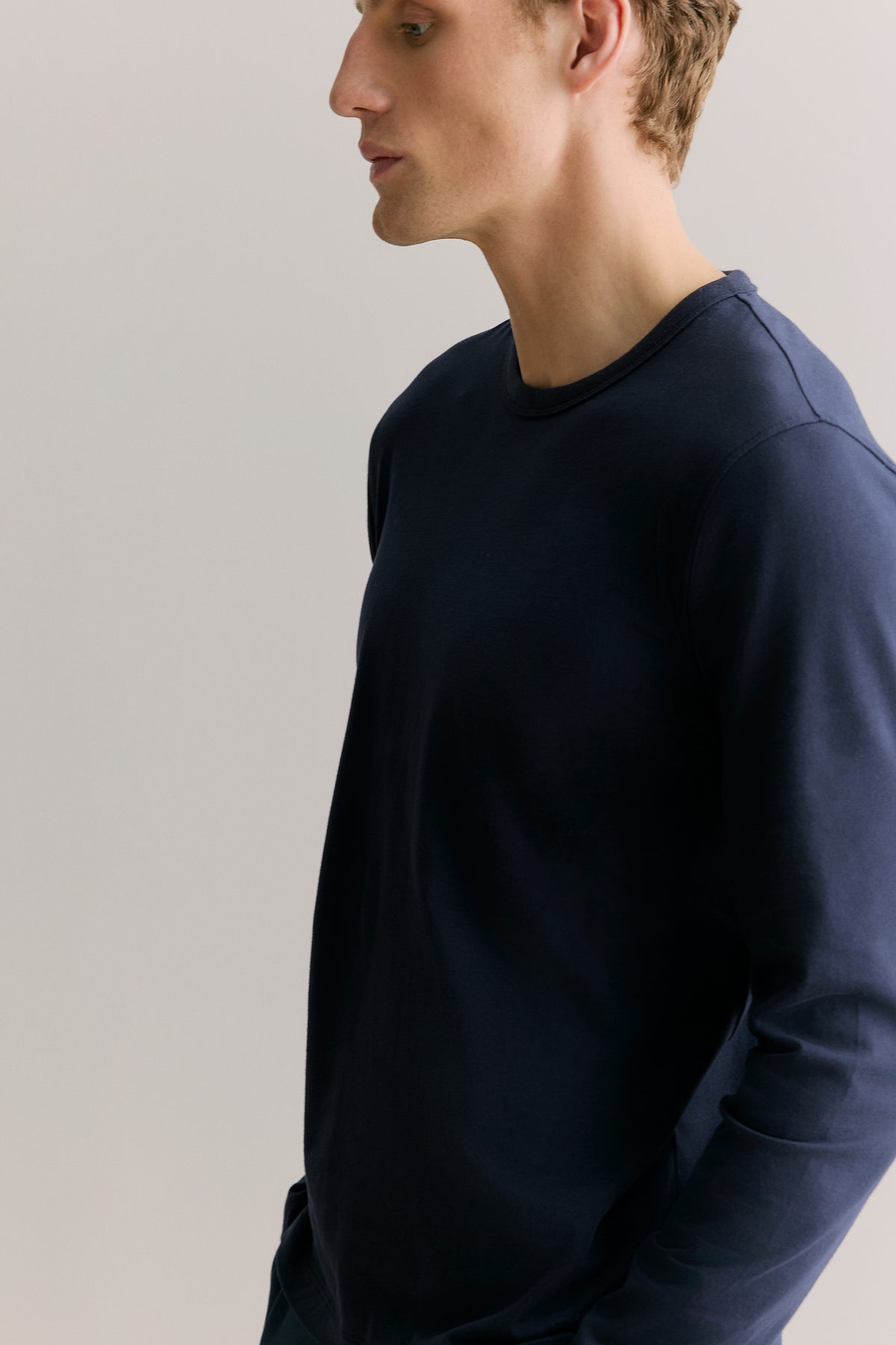 Cotton Long Sleeve Crew T-Shirt
