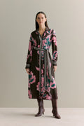 Floral Border Stripe Shirt Dress