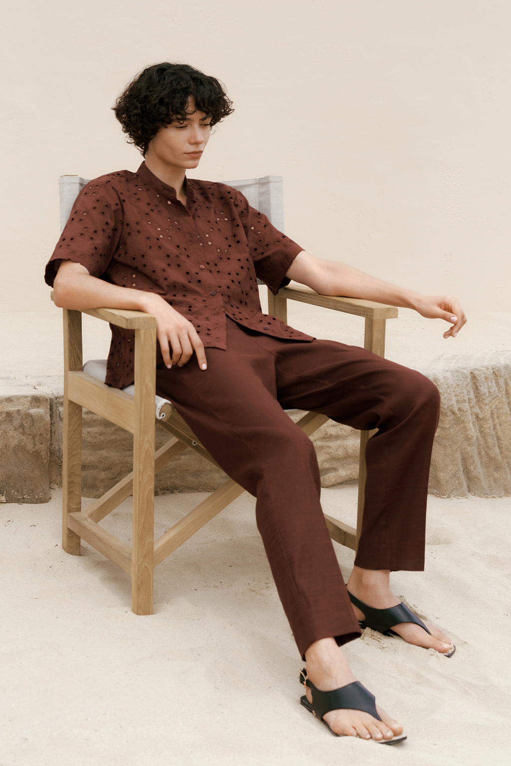 Stretch Linen Blend Pull On Pant