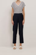 Stretch Linen Blend Pull On Pant