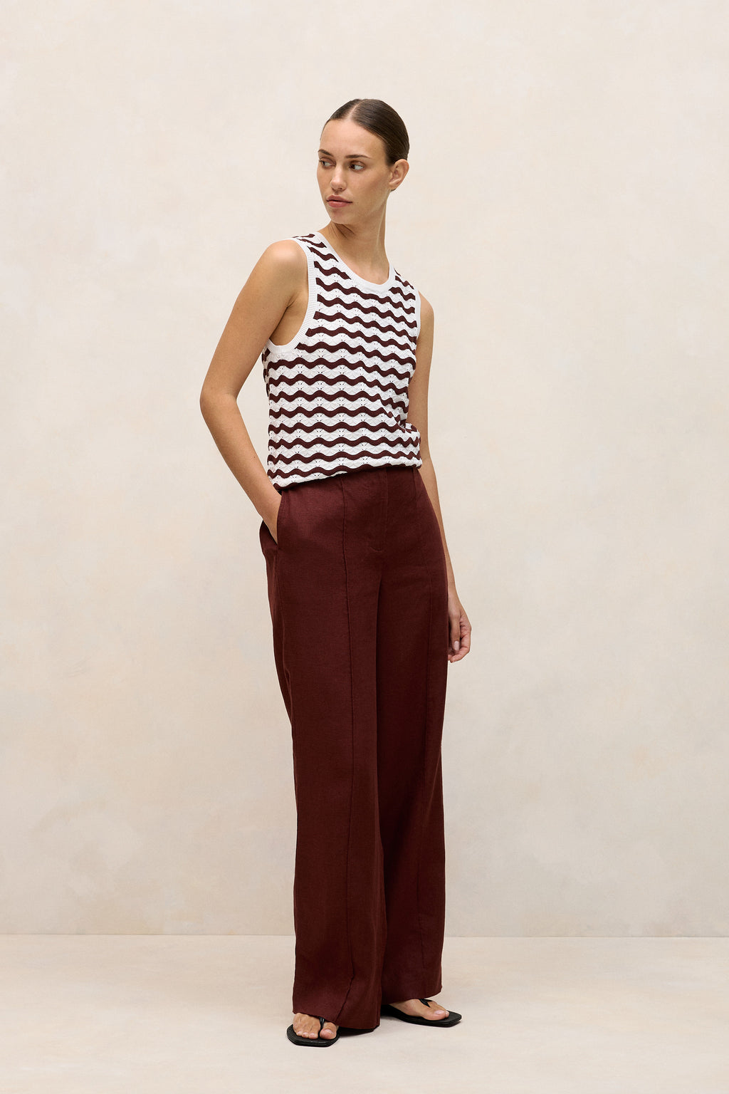 Linen Pintucked Pant