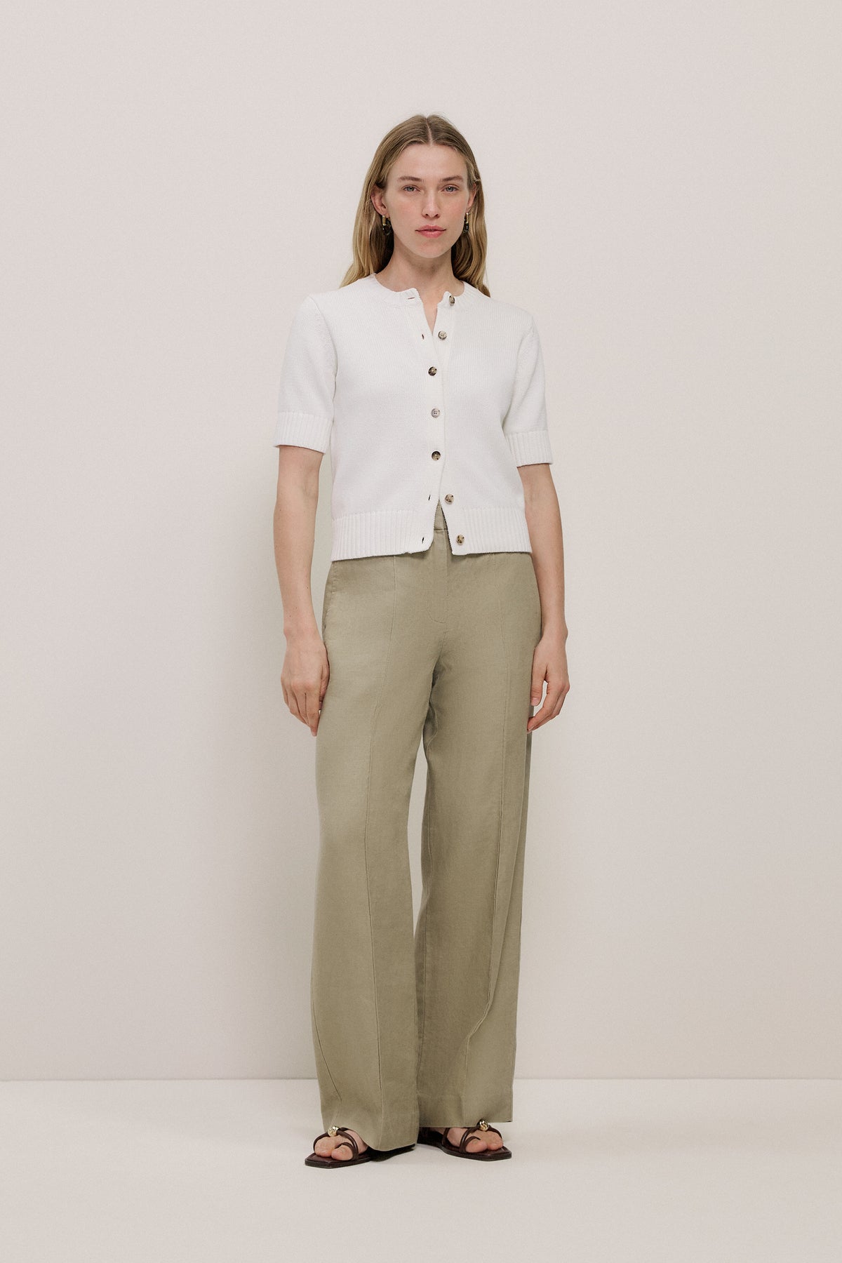 Linen Pintucked Pant