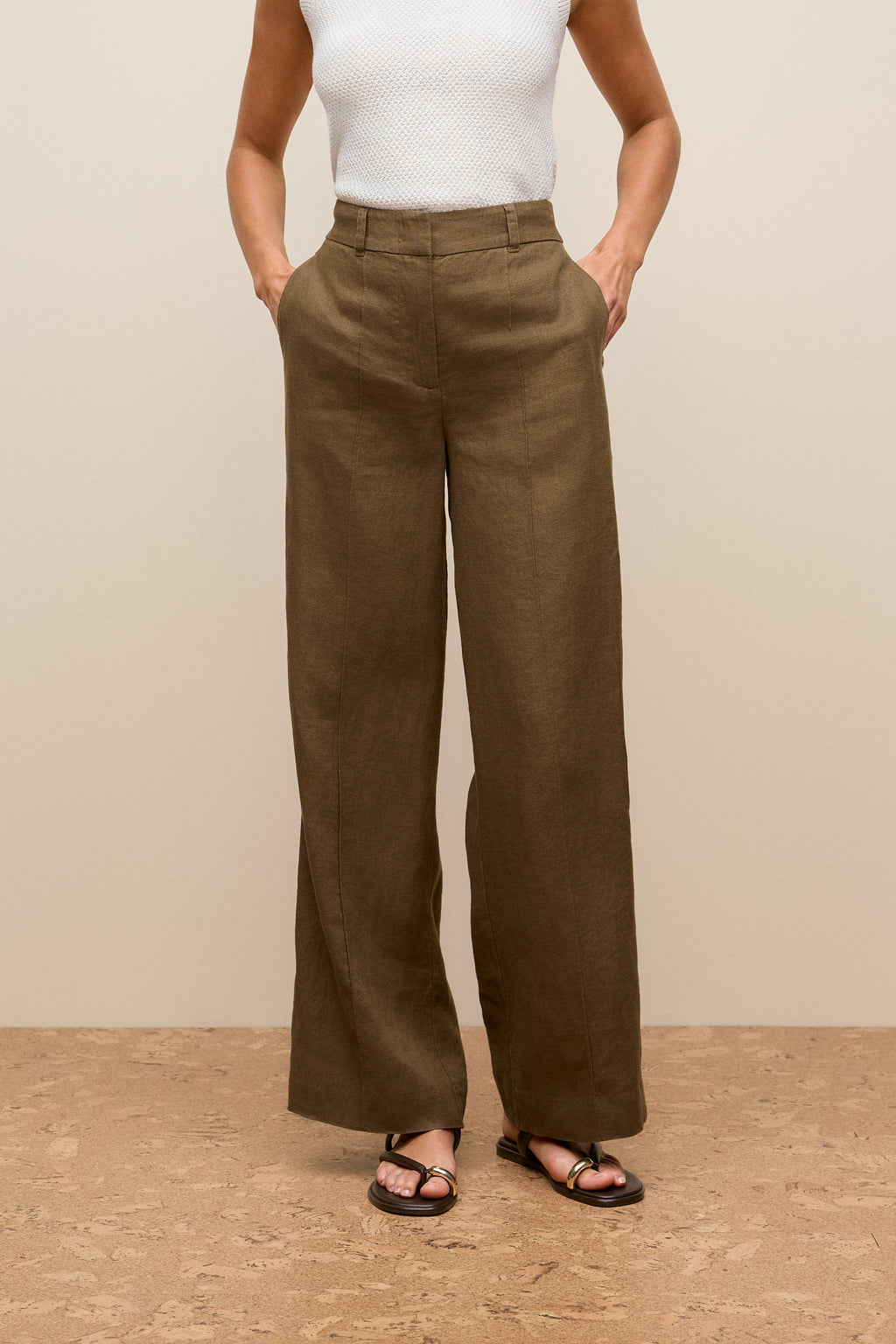 Linen Pintucked Pant