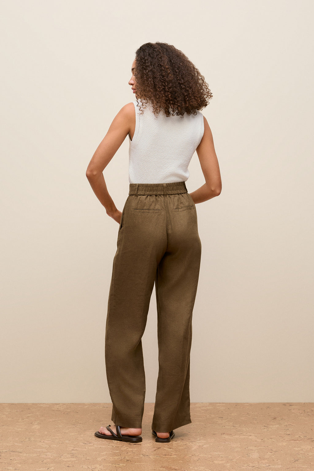 Linen Pintucked Pant