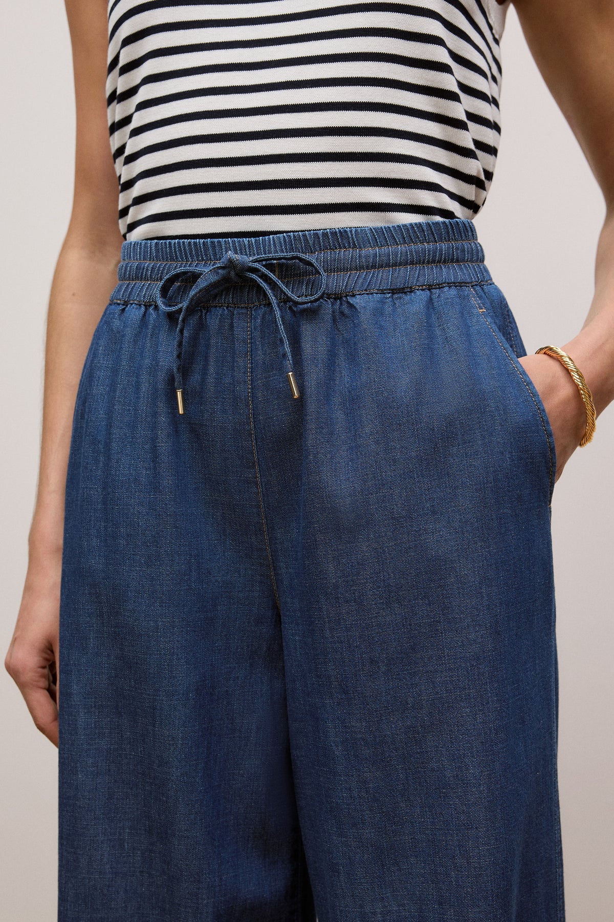 Soft Denim Drawcord Pant