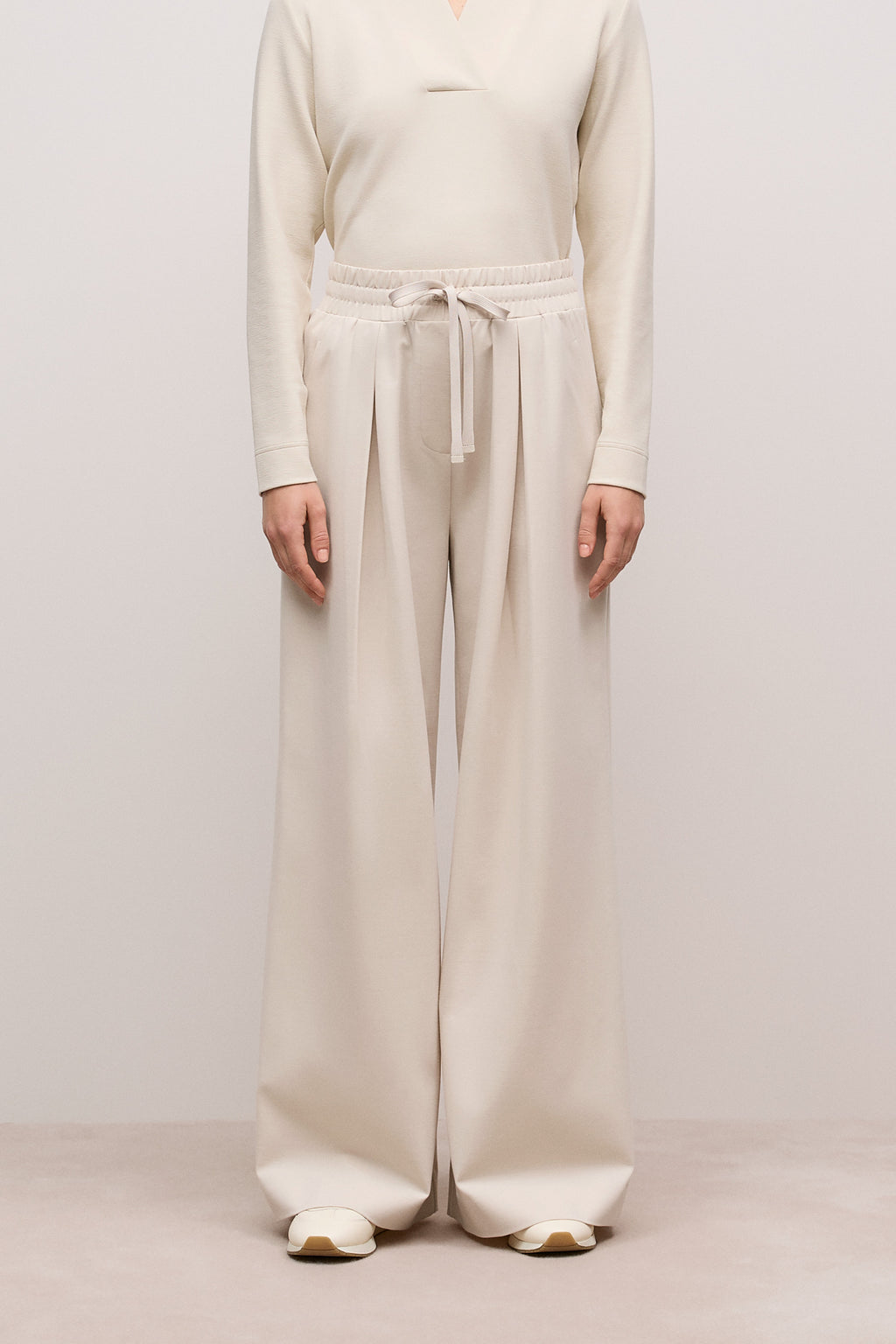 Ponte Drawcord Wide Leg Pant