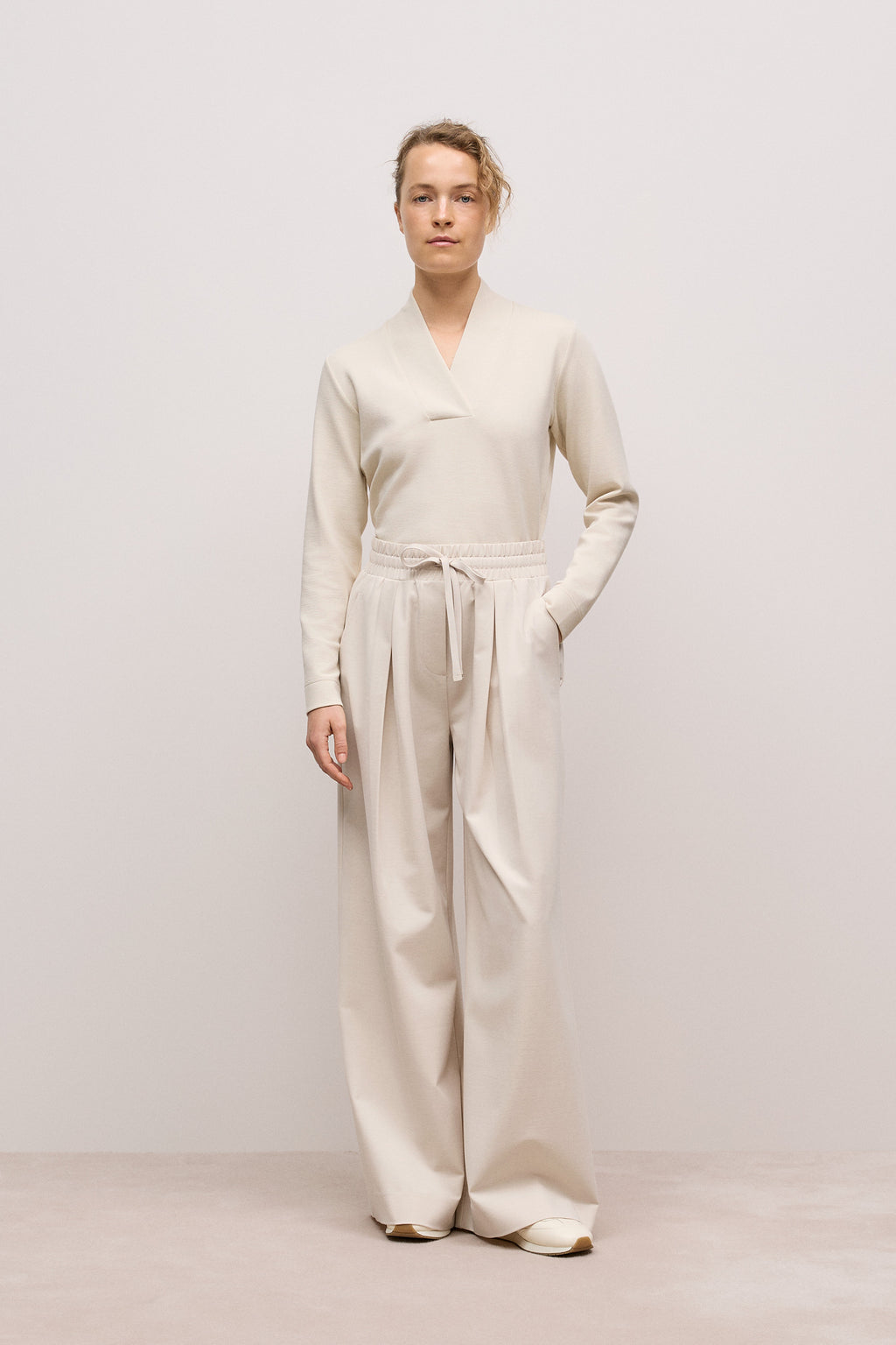 Ponte Drawcord Wide Leg Pant