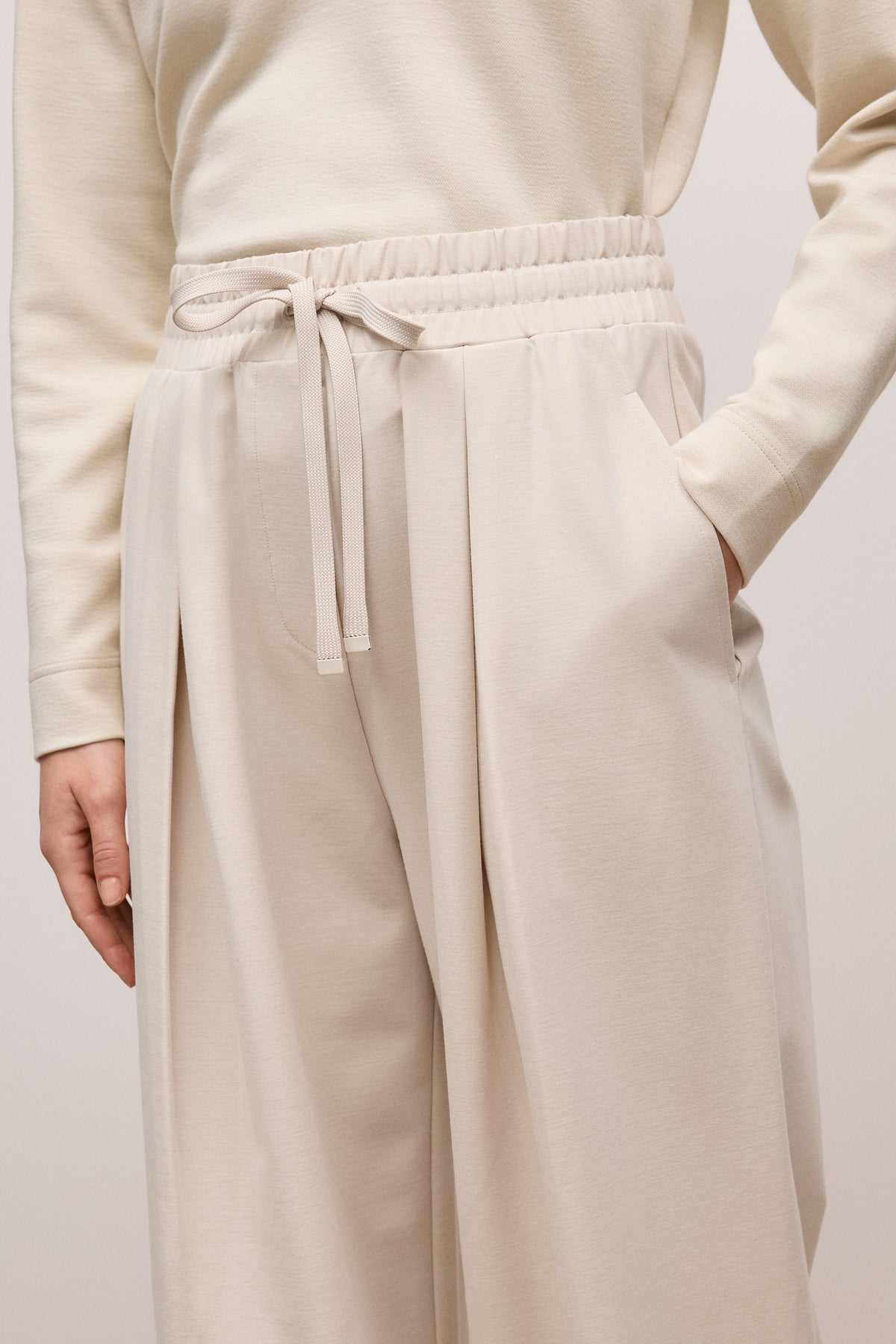 Ponte Drawcord Wide Leg Pant