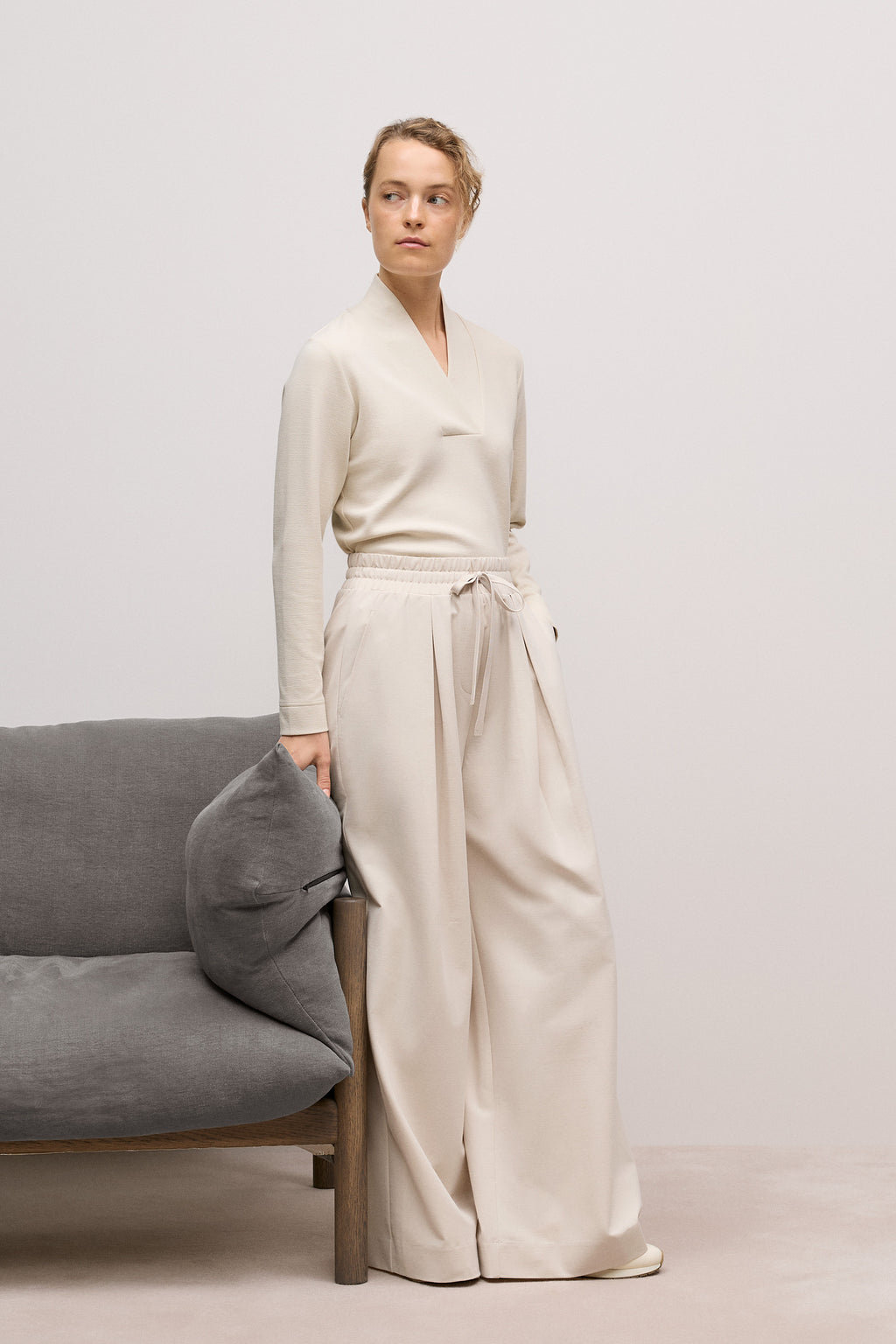 Ponte Drawcord Wide Leg Pant