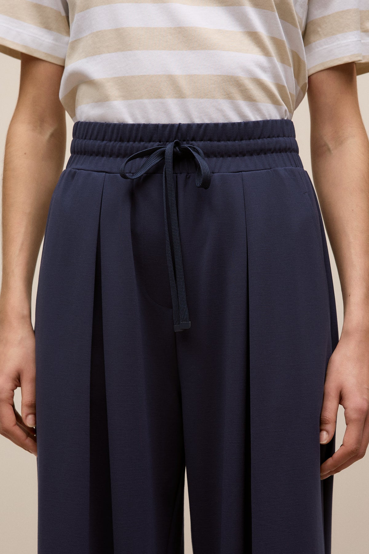 Ponte Drawcord Wide Leg Pant