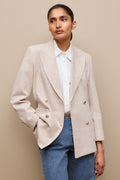 Pique Blend Double Breasted Blazer