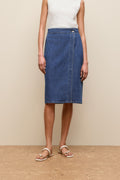 Soft Denim Wrap Skirt