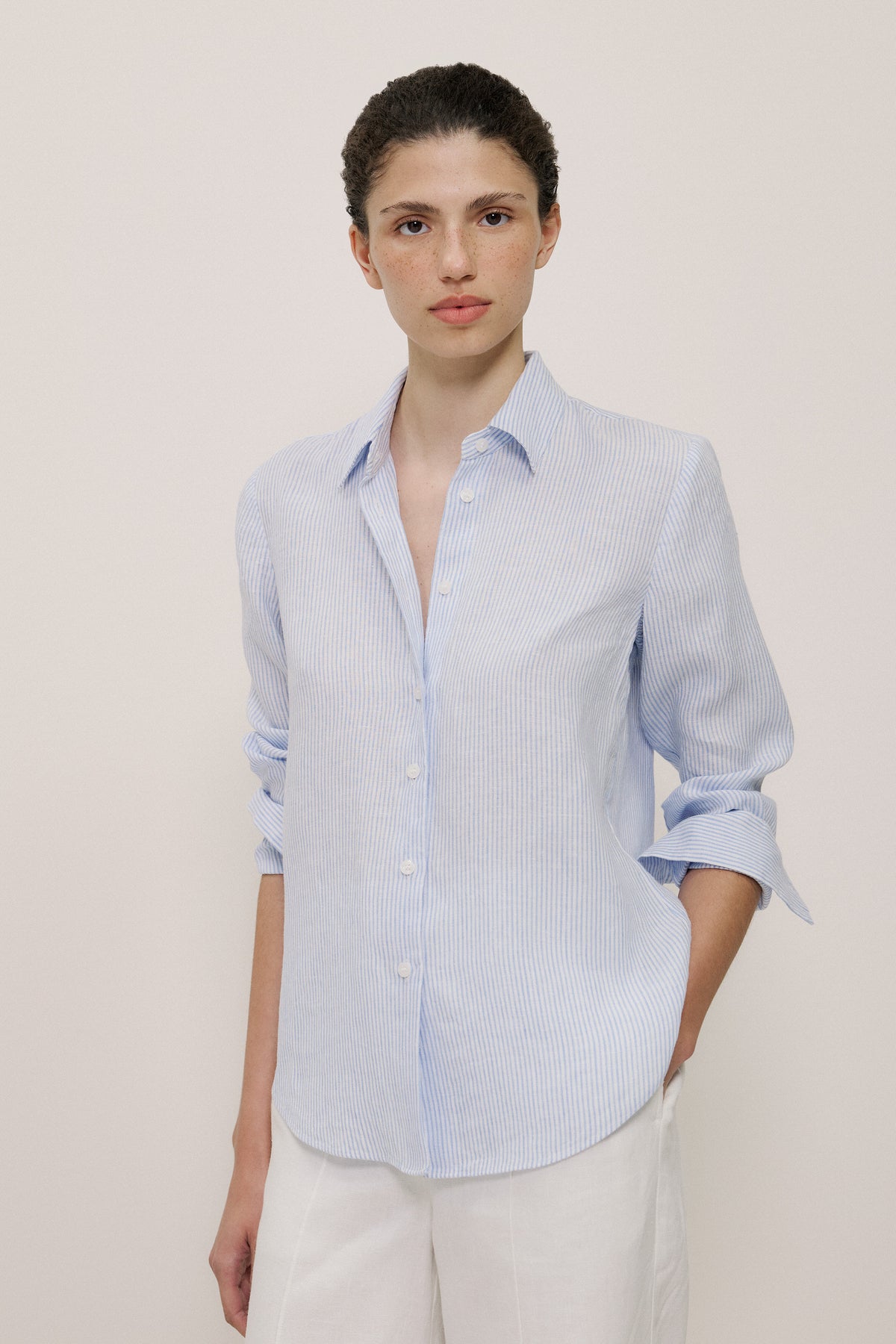 Yarn Dyed Linen Stripe Shirt