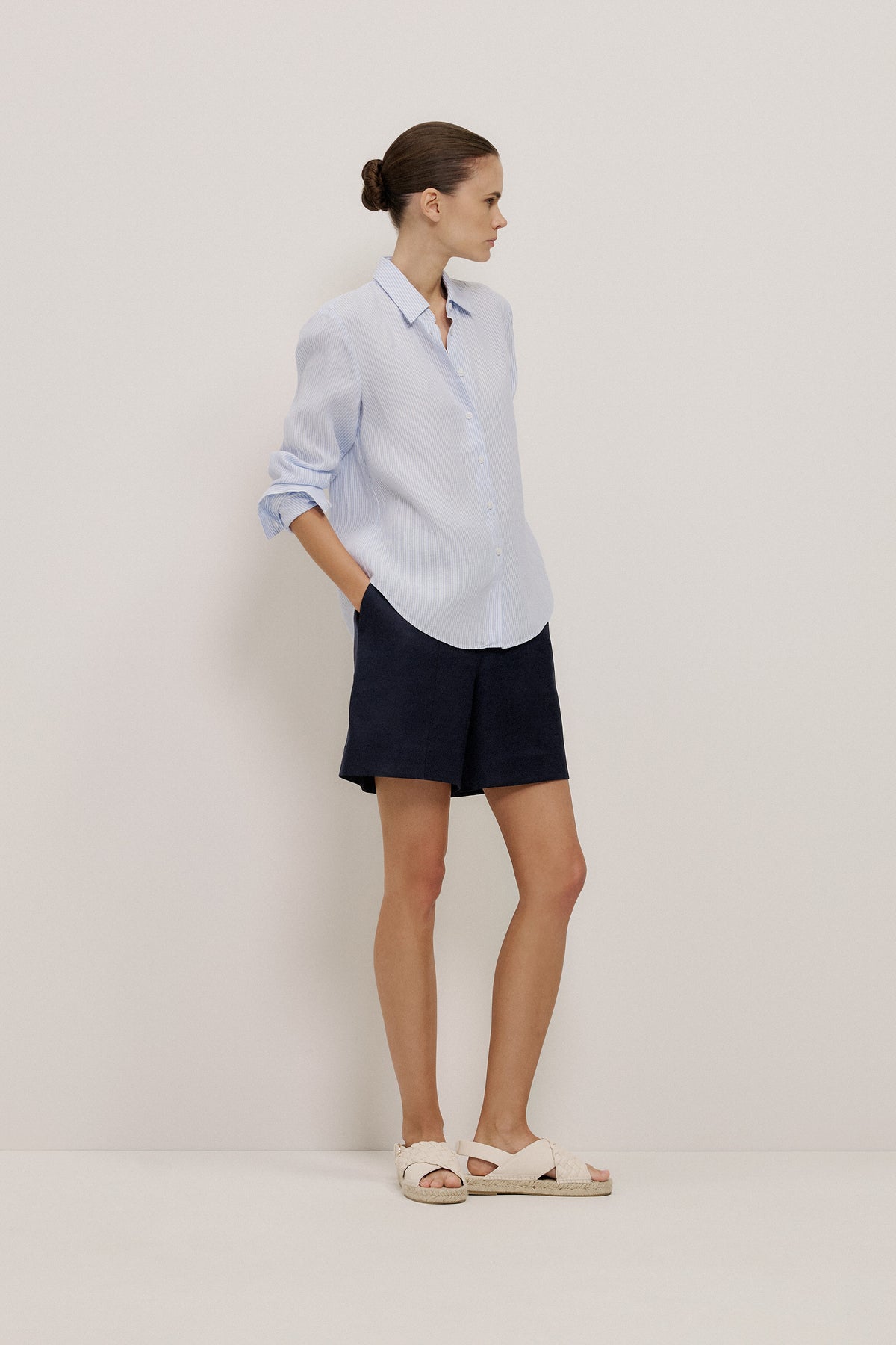 Yarn Dyed Linen Stripe Shirt
