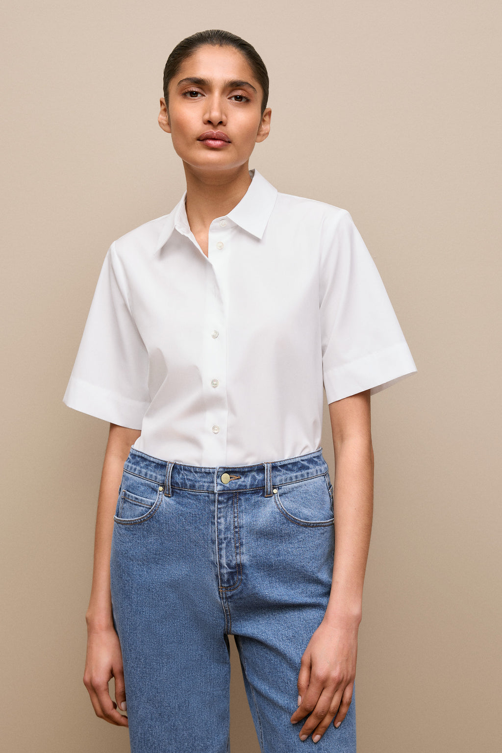 Cotton Poplin Short Sleeve Shirt