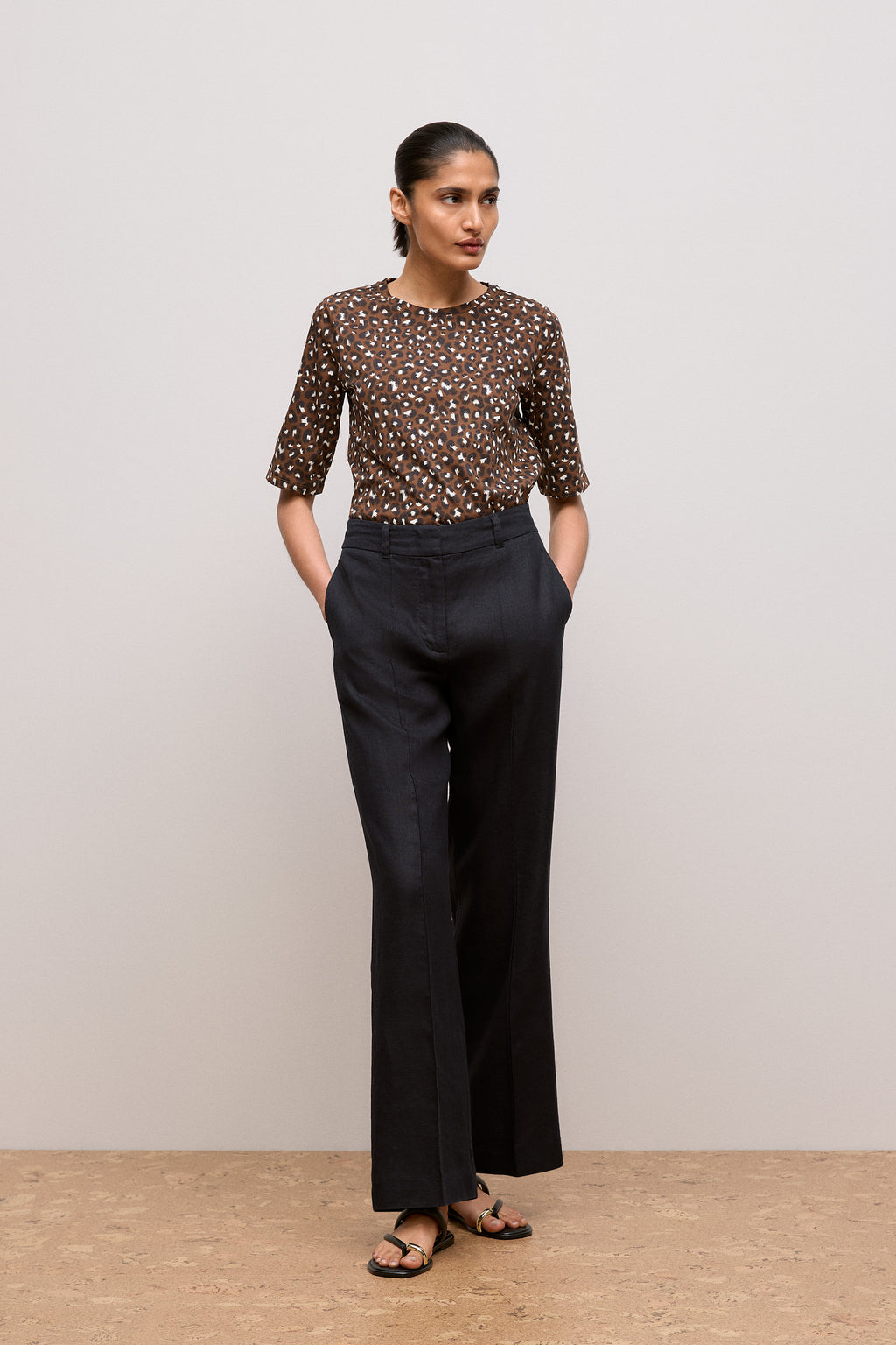 Cotton Leopard Half Sleeve T-Shirt