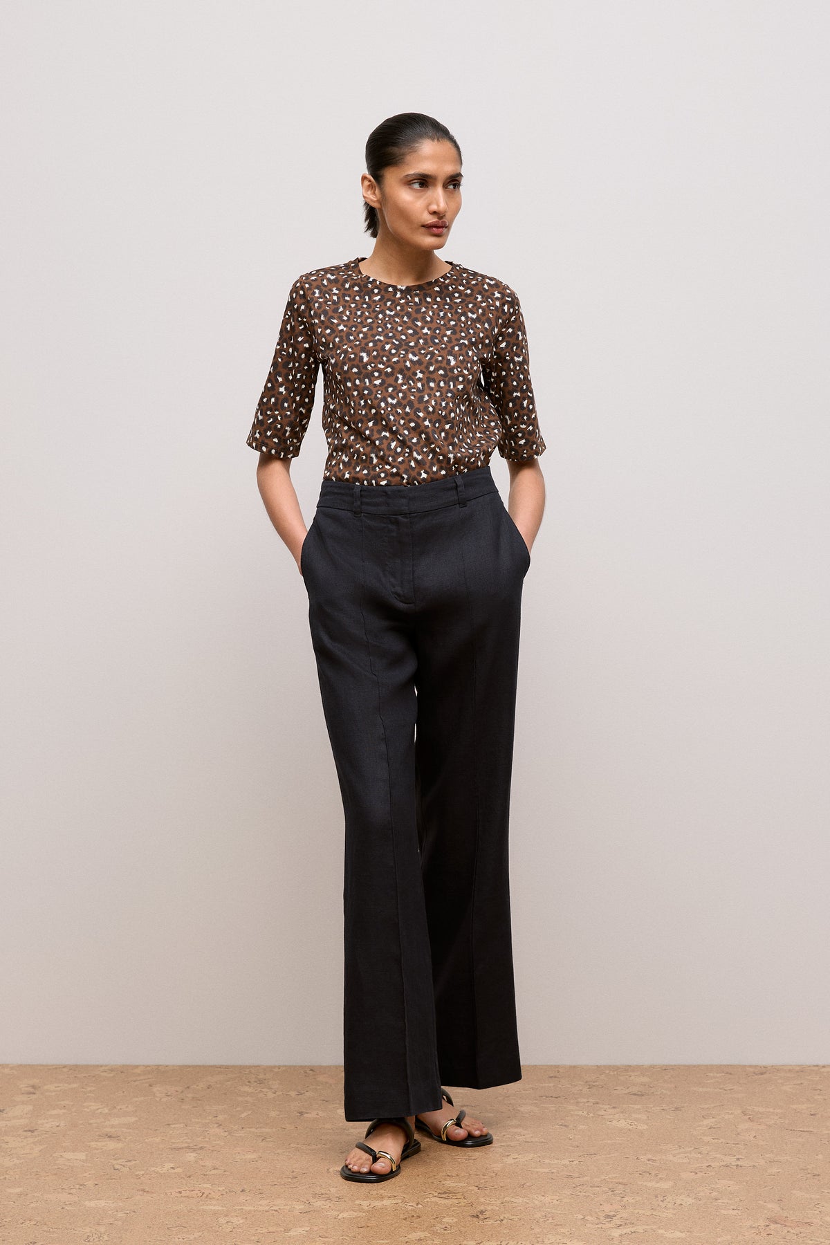 Cotton Leopard Half Sleeve T-Shirt