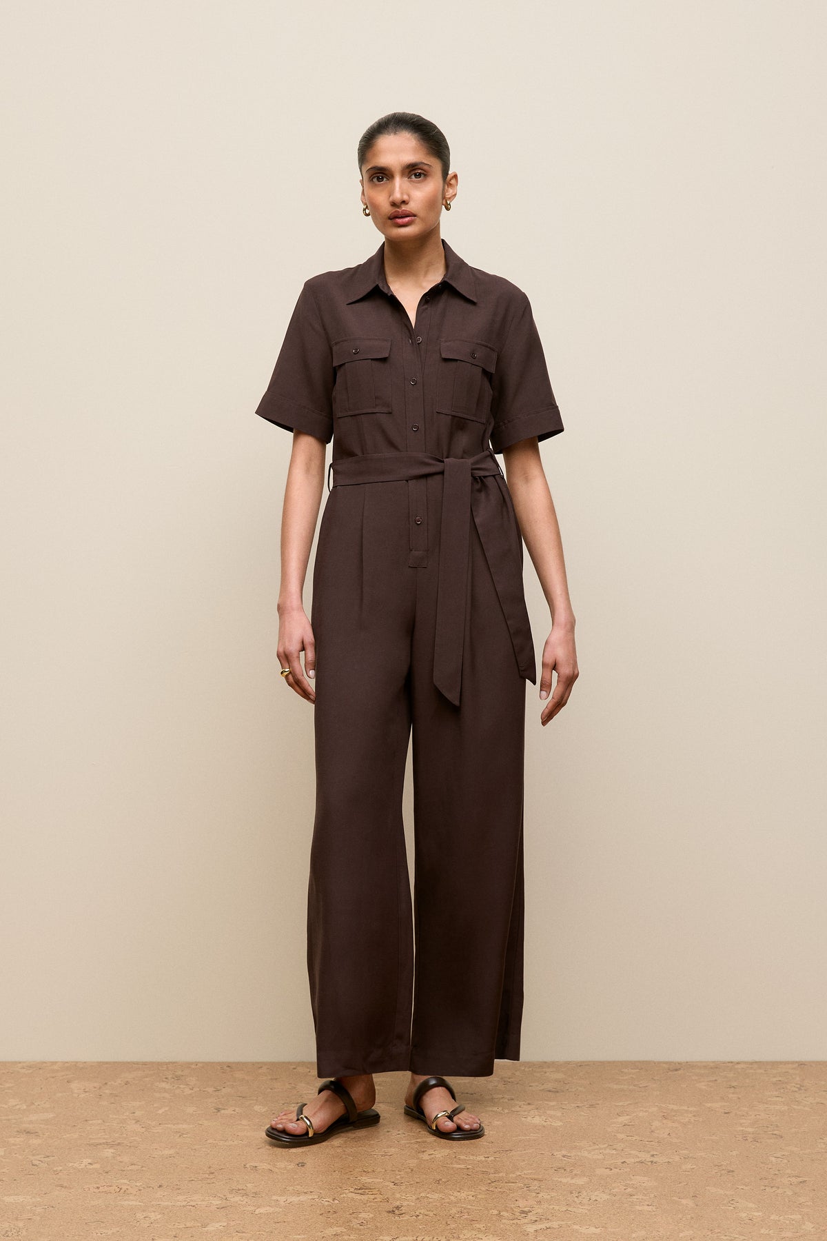 Pocket Detail Short Sleeve Jumpsuit
