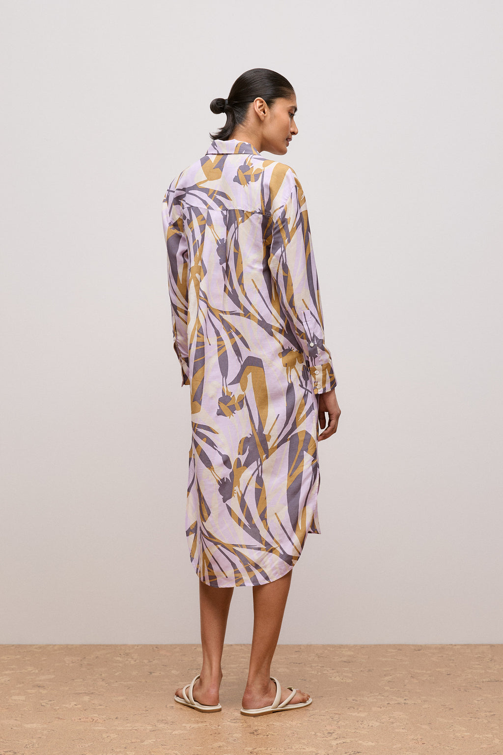 Shadow Leaf Relaxed Shirt Dress