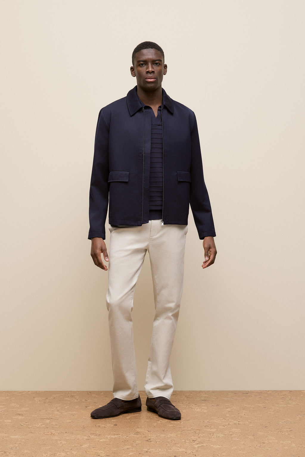 Twill Pocket Detail Zip Jacket