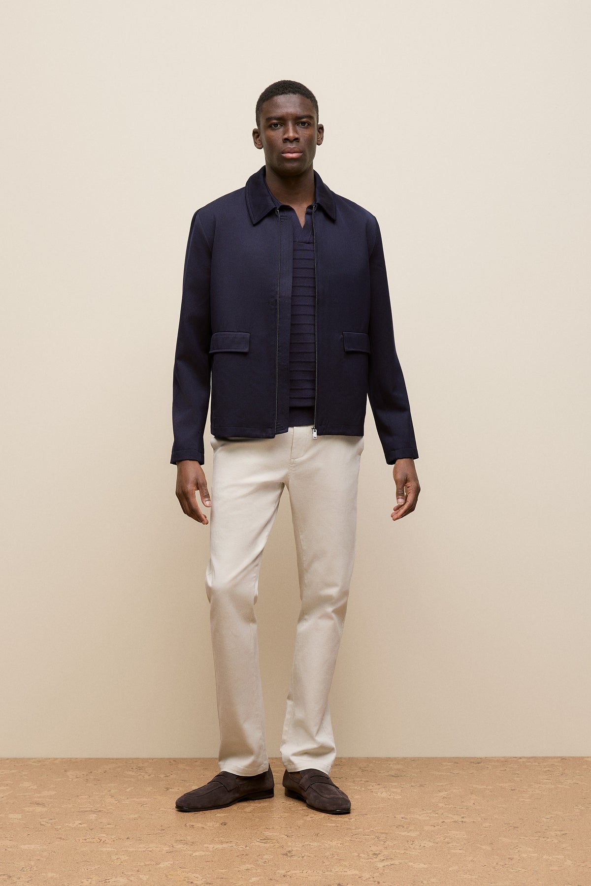Twill Pocket Detail Zip Jacket
