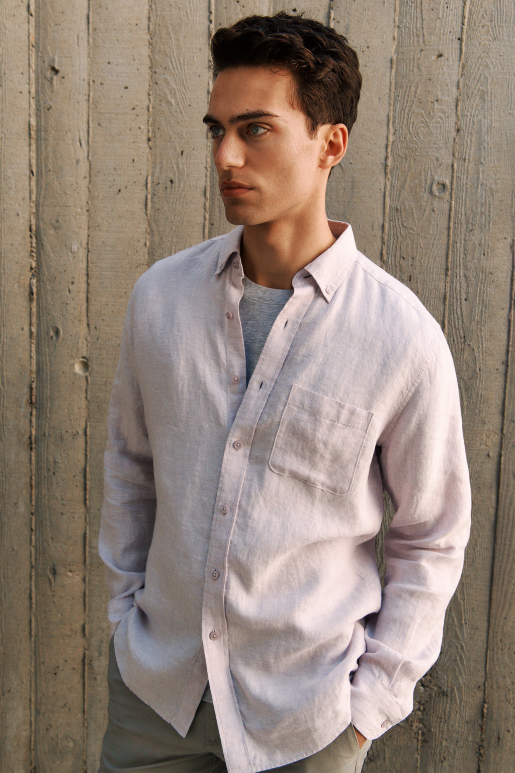 Regular Fit Linen End On End Shirt
