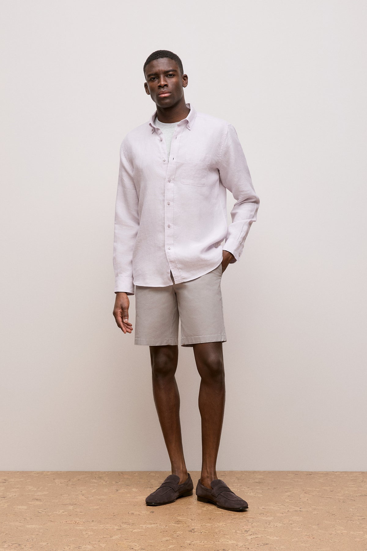 Regular Fit Linen End On End Shirt