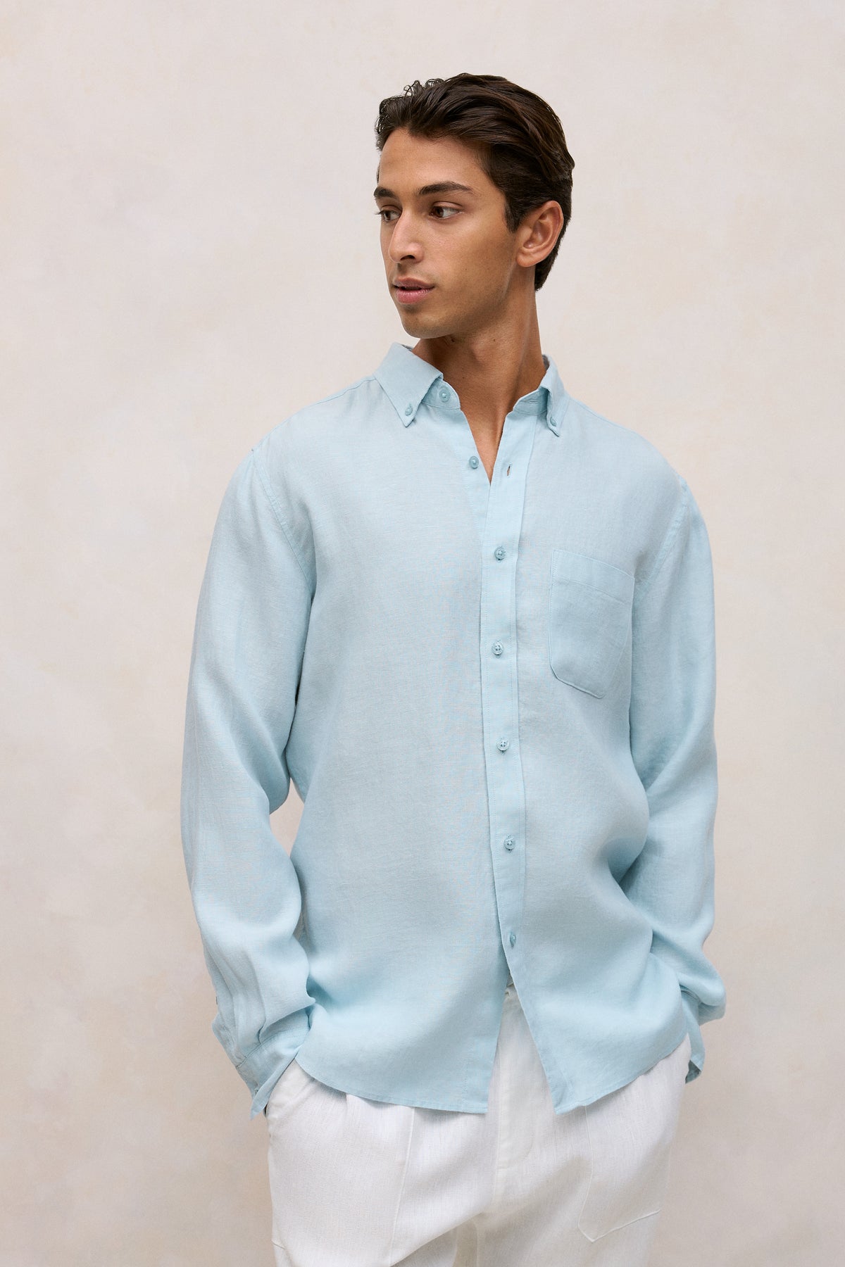 Regular Fit Linen End On End Shirt