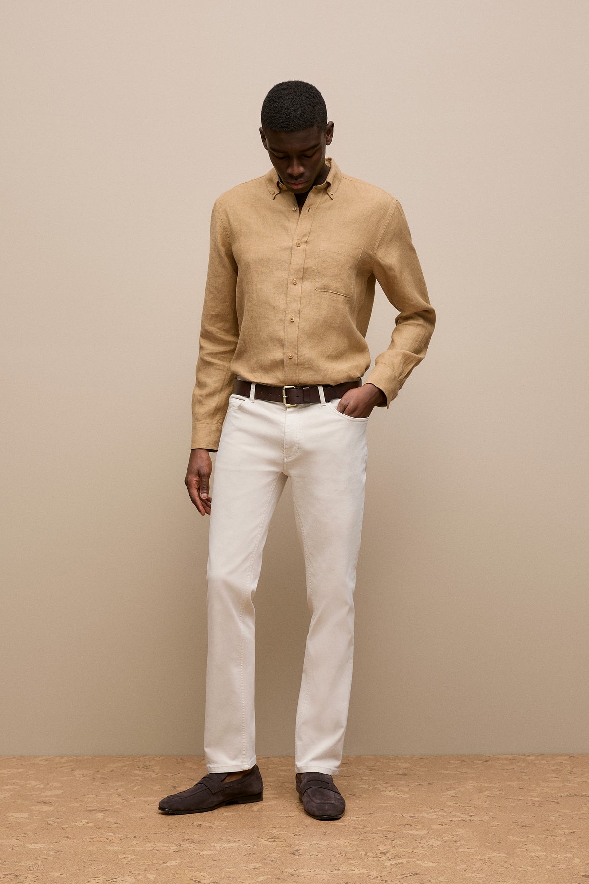 Regular Fit Linen End On End Shirt