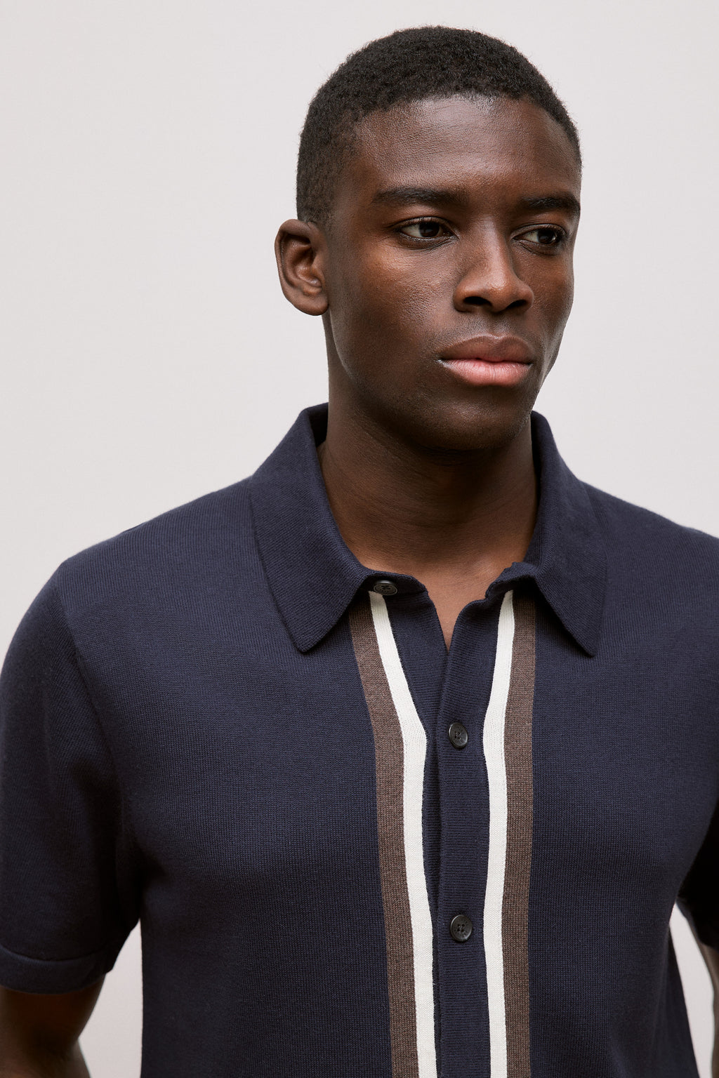 Cotton Silk Graphic Knit Shirt