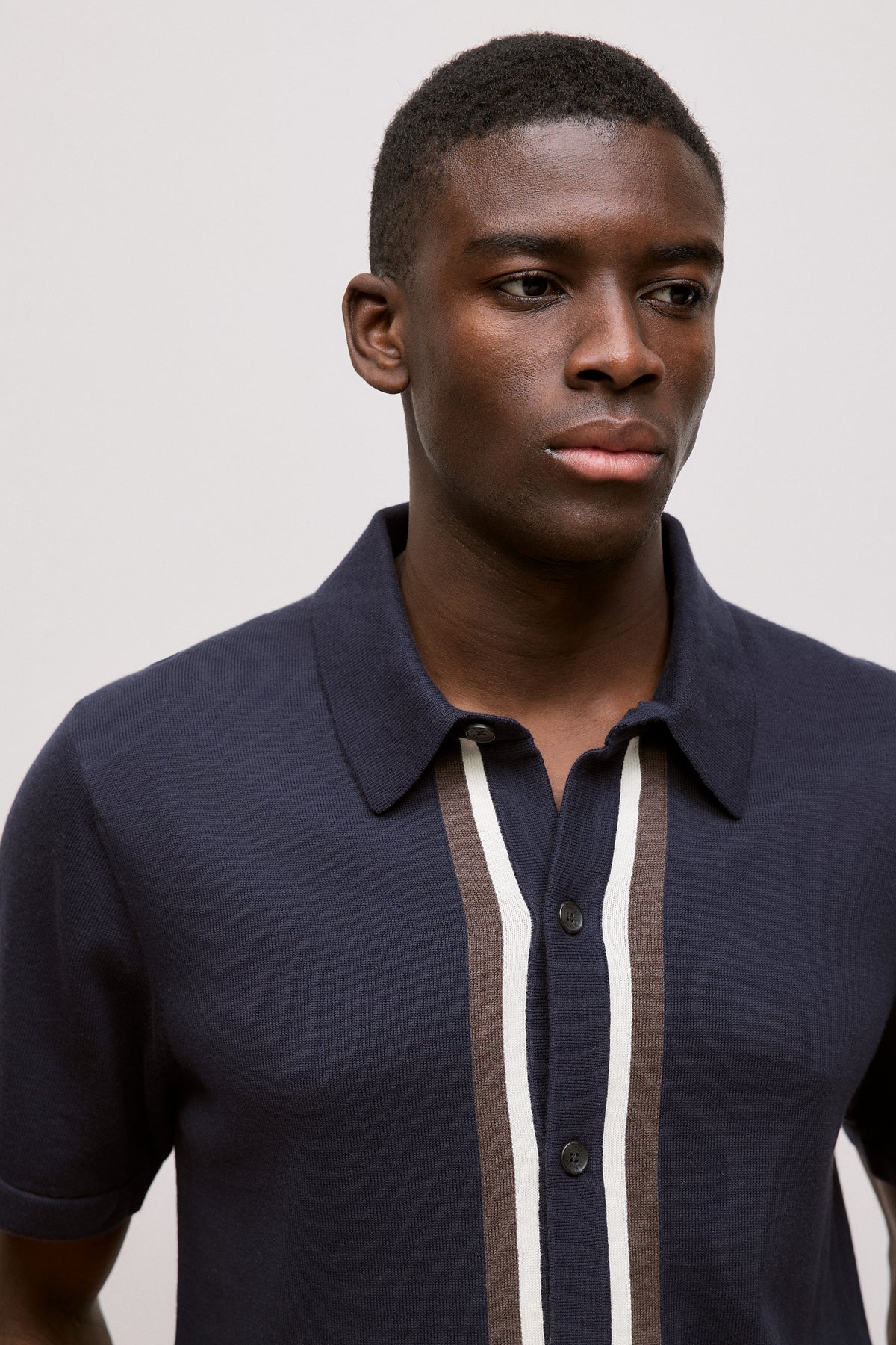 Cotton Silk Graphic Knit Shirt