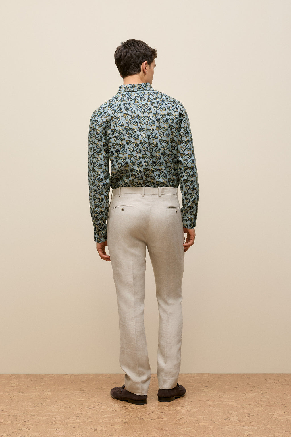 Regular Fit Linen Palm Frond Shirt