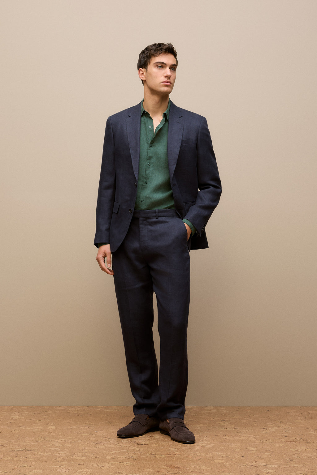 Tailored Fit Linen End On End Shirt