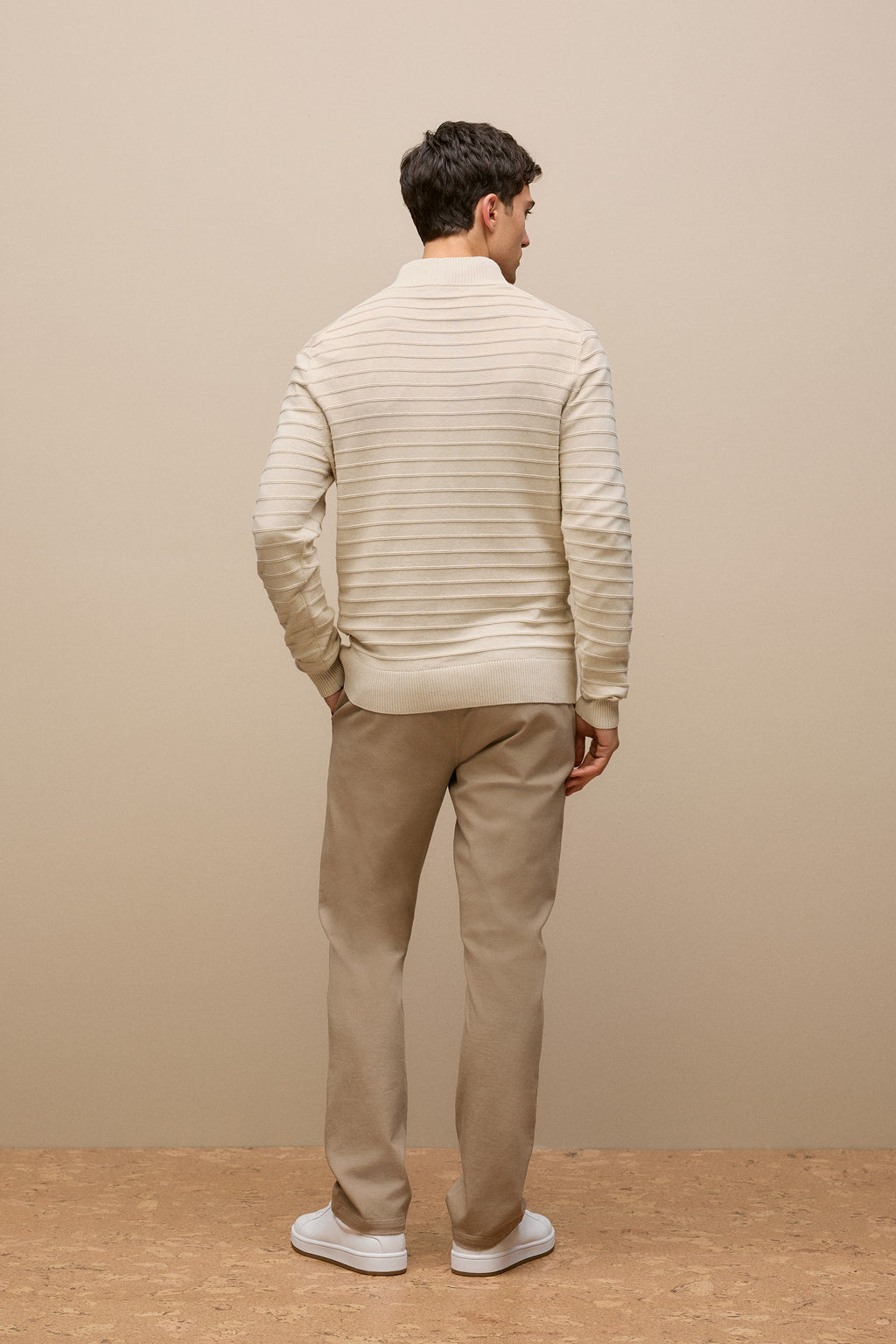 Cotton Silk Half Zip Knit