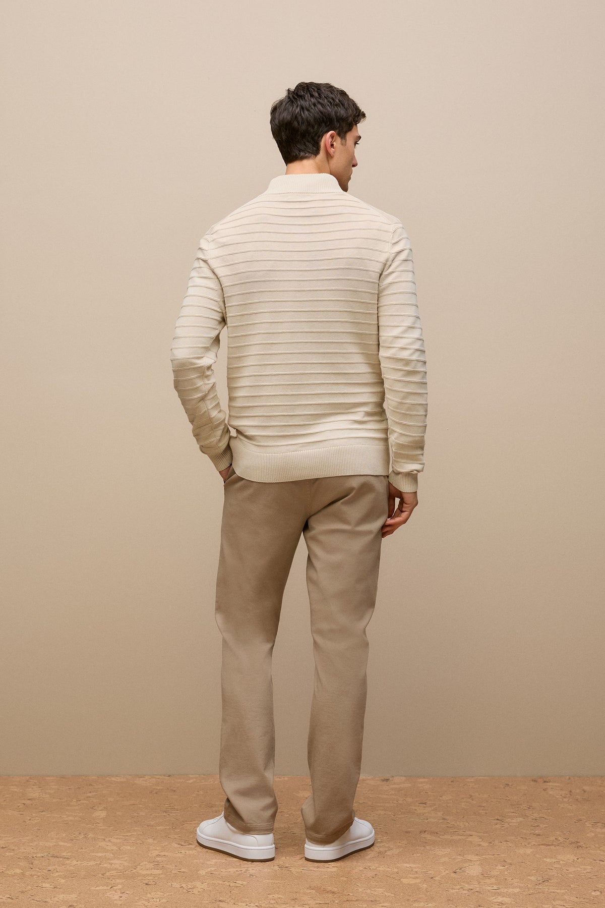 Cotton Silk Half Zip Knit