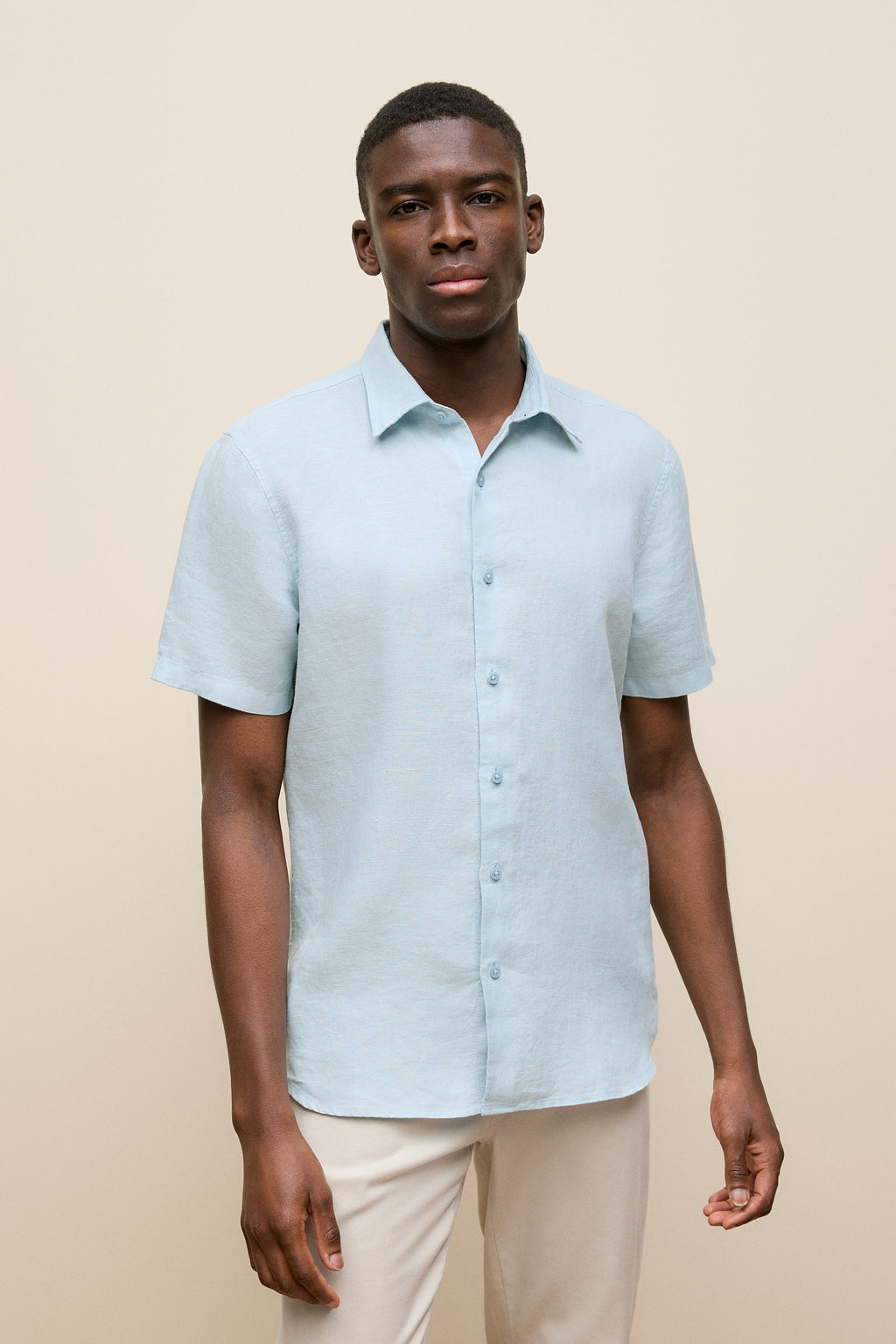 Linen End On End Short Sleeve Shirt