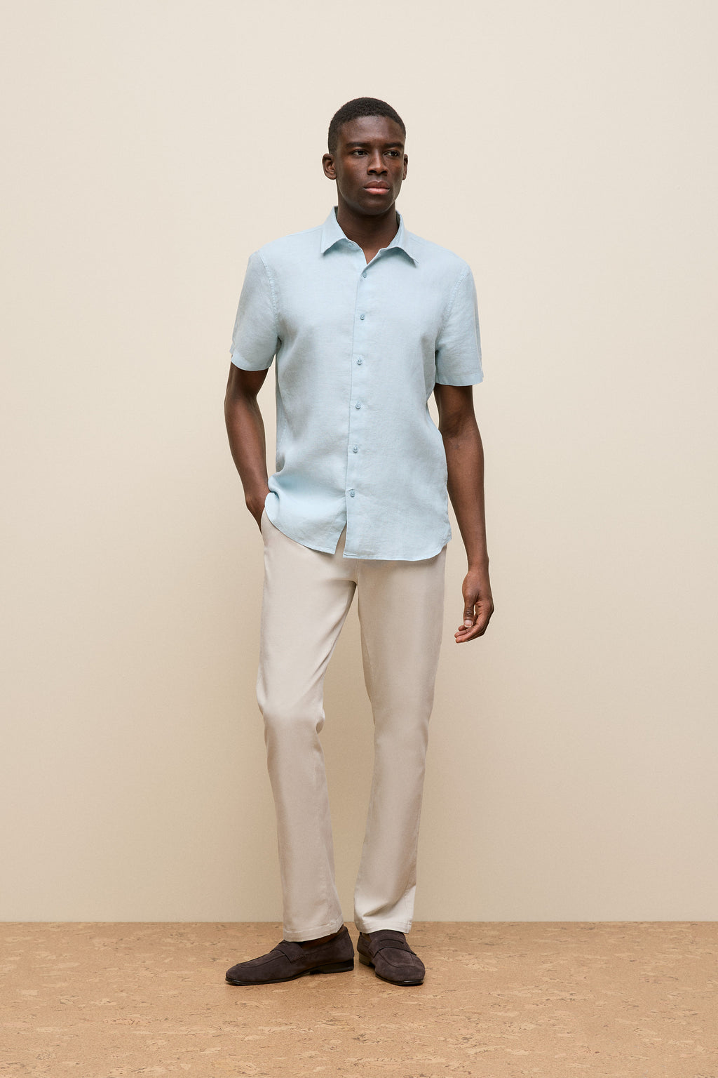Linen End On End Short Sleeve Shirt