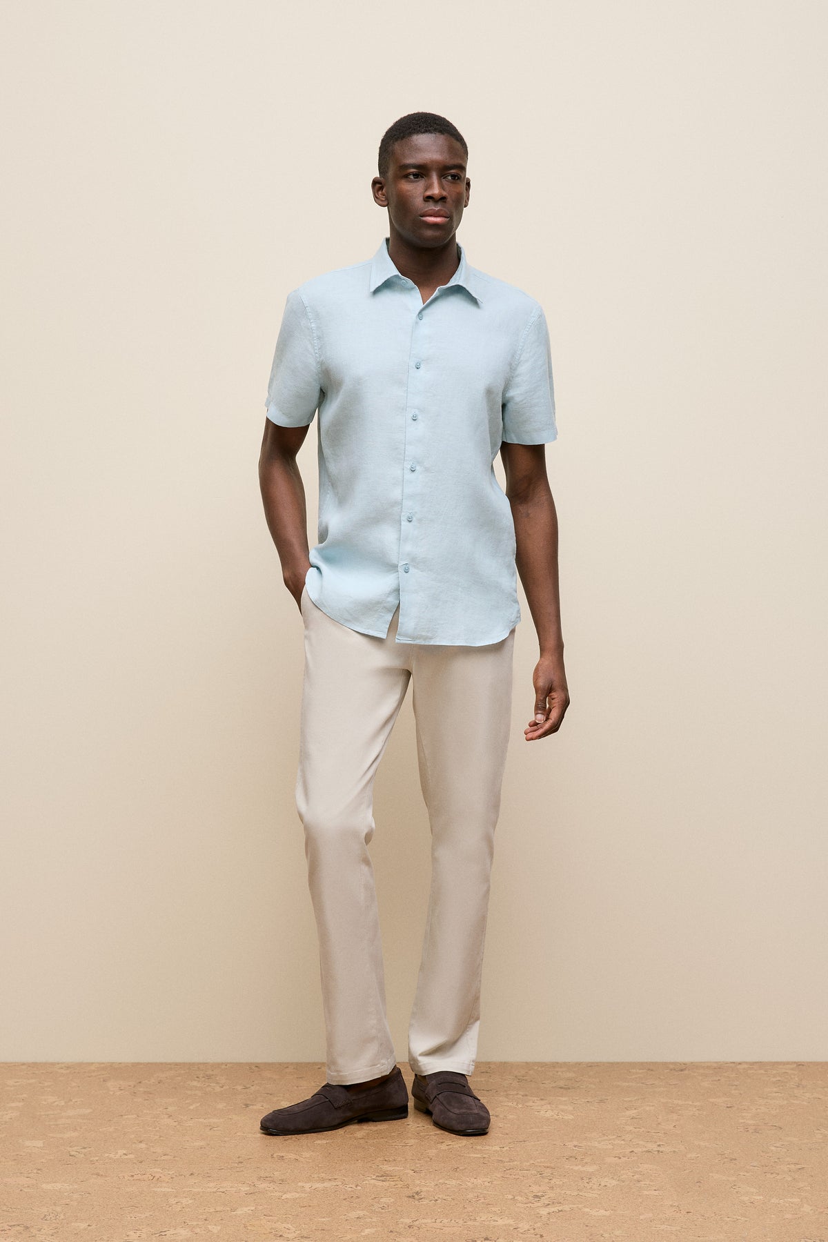 Linen End On End Short Sleeve Shirt