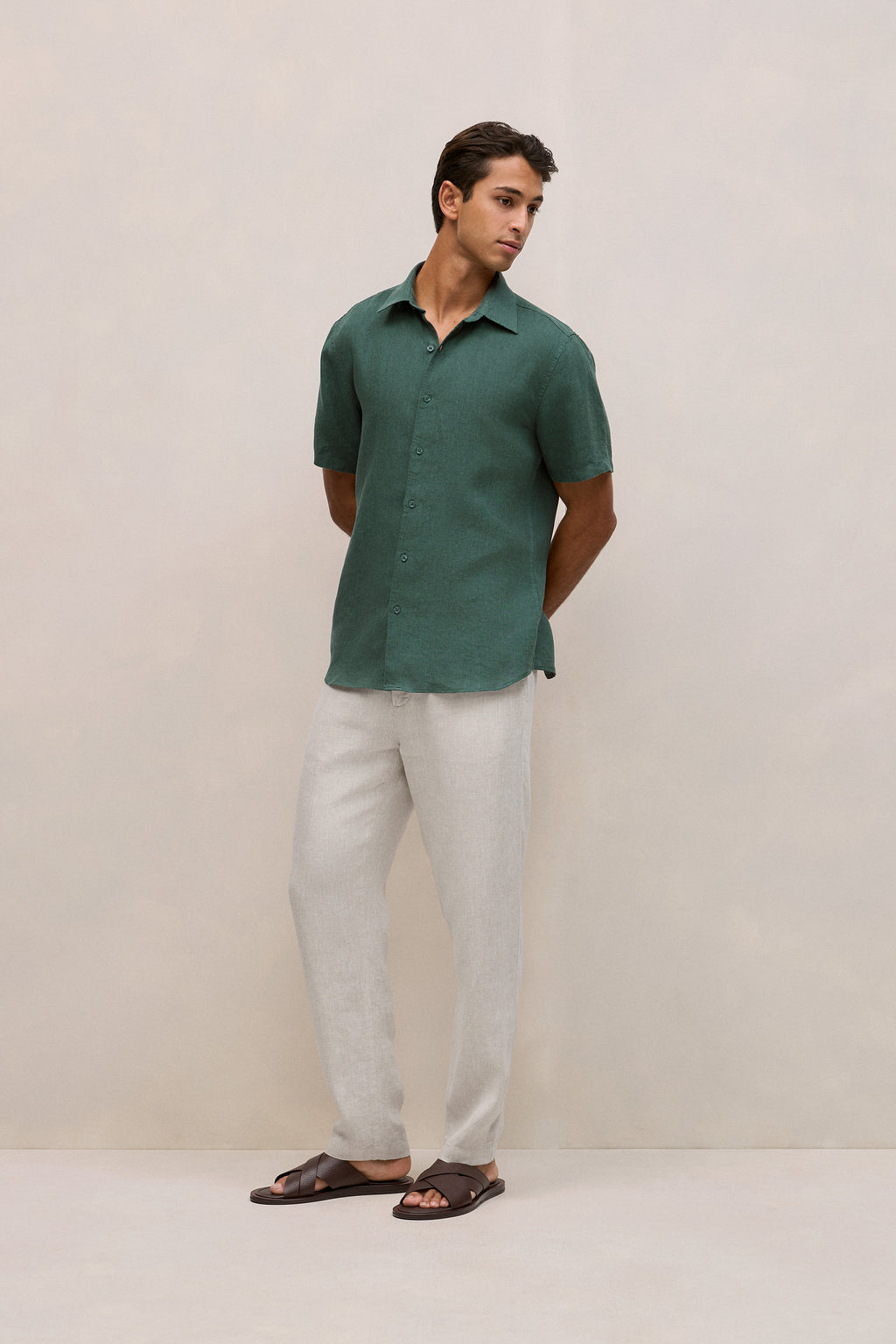 Linen End On End Short Sleeve Shirt