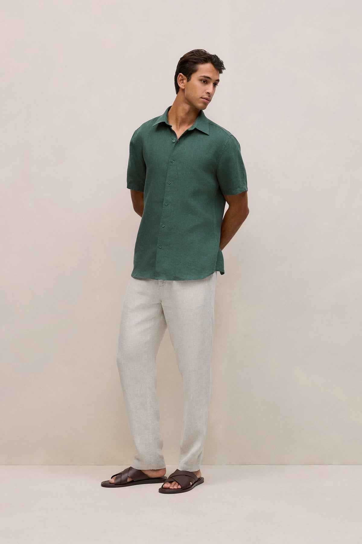 Linen End On End Short Sleeve Shirt