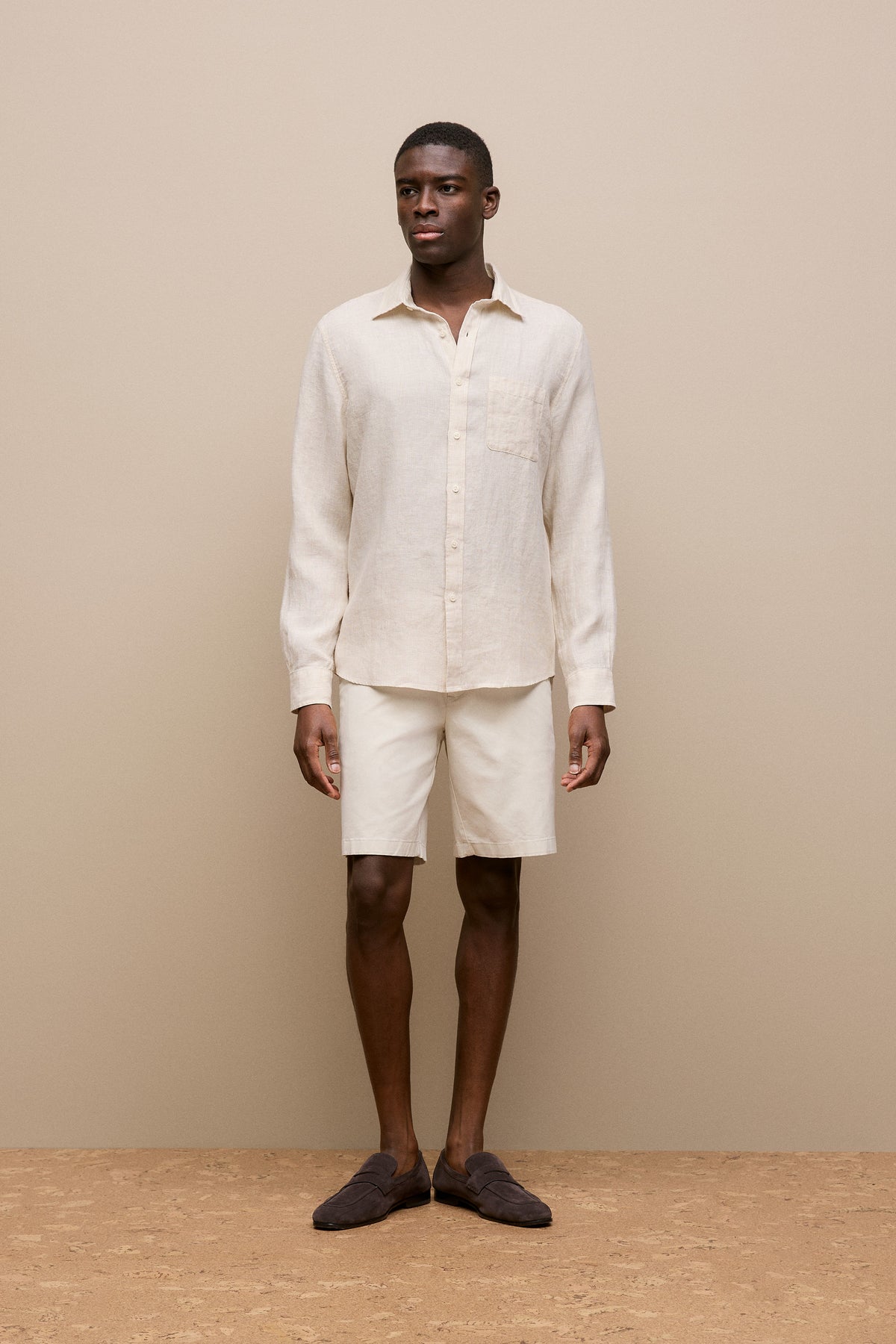 Regular Fit Linen Fine Stripe Shirt