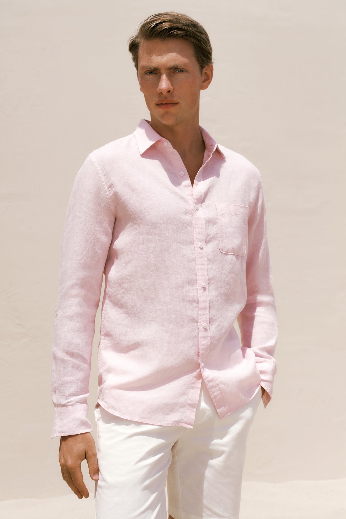 Regular Fit Linen Fine Stripe Shirt
