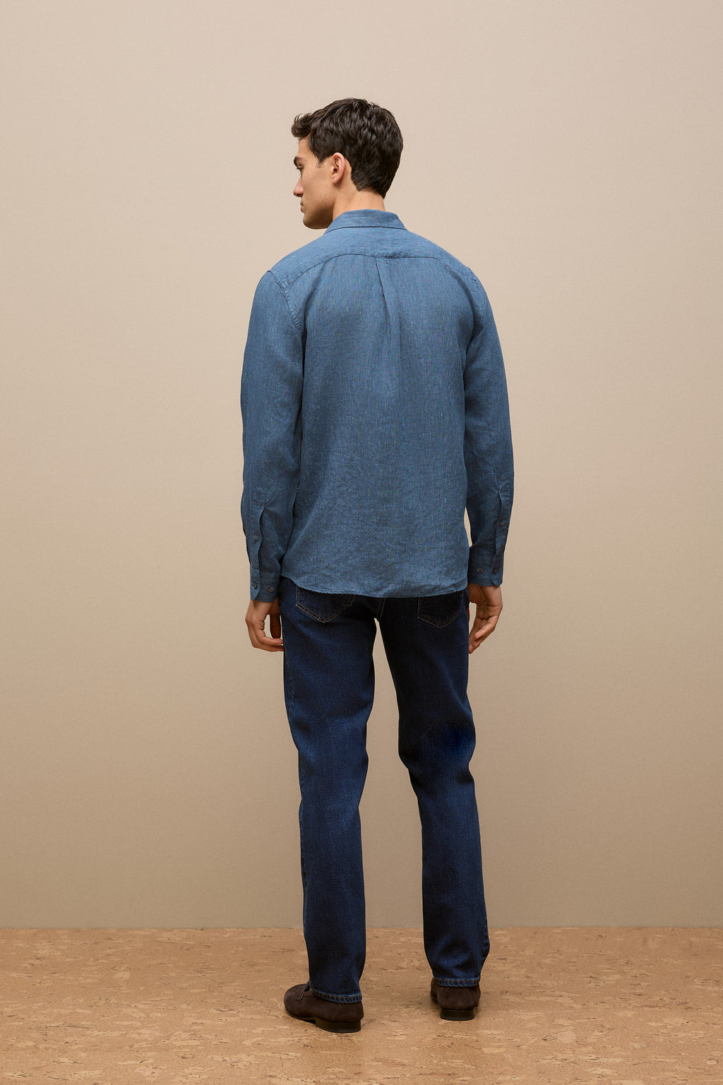 Regular Fit Linen Fine Stripe Shirt