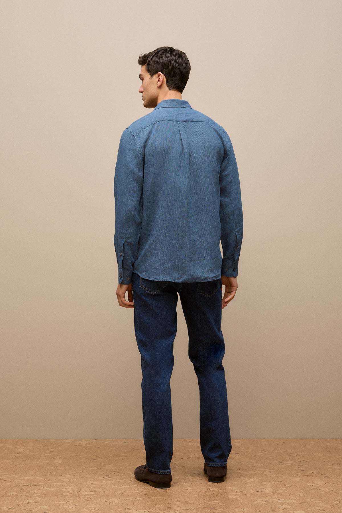 Regular Fit Linen Fine Stripe Shirt