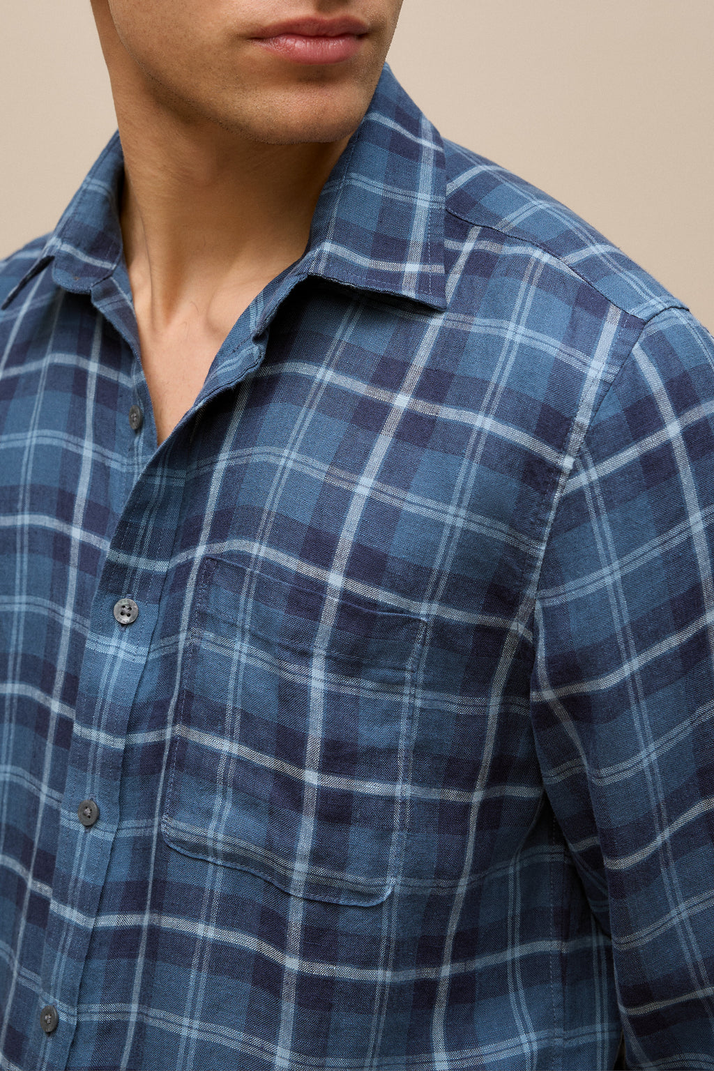 Regular Fit Linen Classic Check Shirt